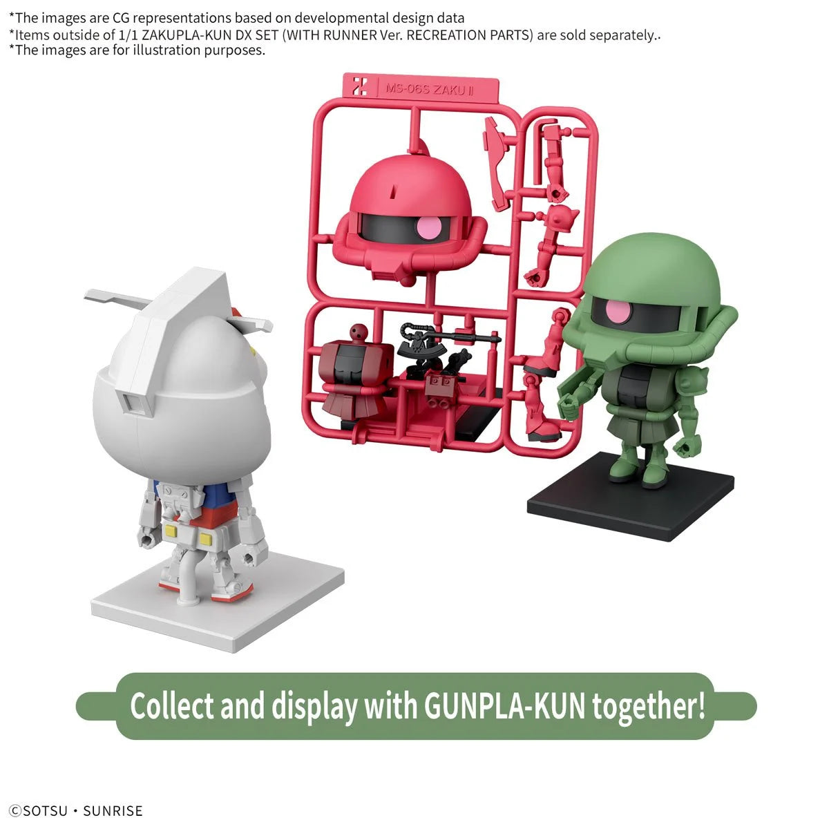 Mobile Suit Gundam Zakupla-kun DX Set with Runner Version Recreation Parts 1:1 Scale Model Kit
