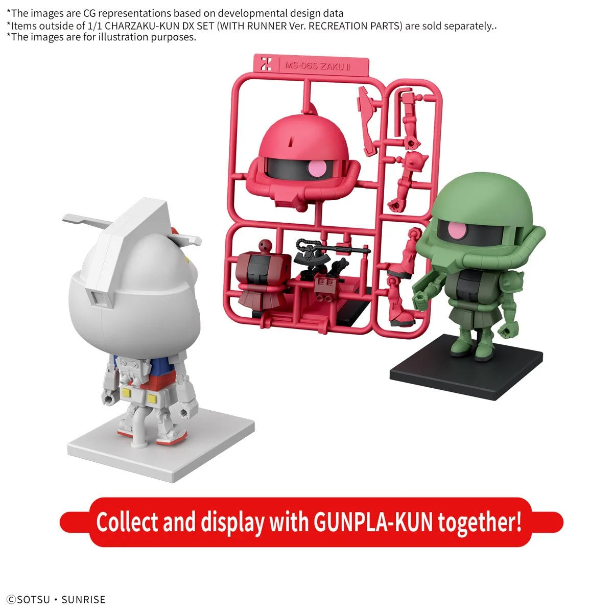 Mobile Suit Gundam CharZaku-kun DX Set with Runner Version Recreation Parts 1:1 Scale Model Kit
