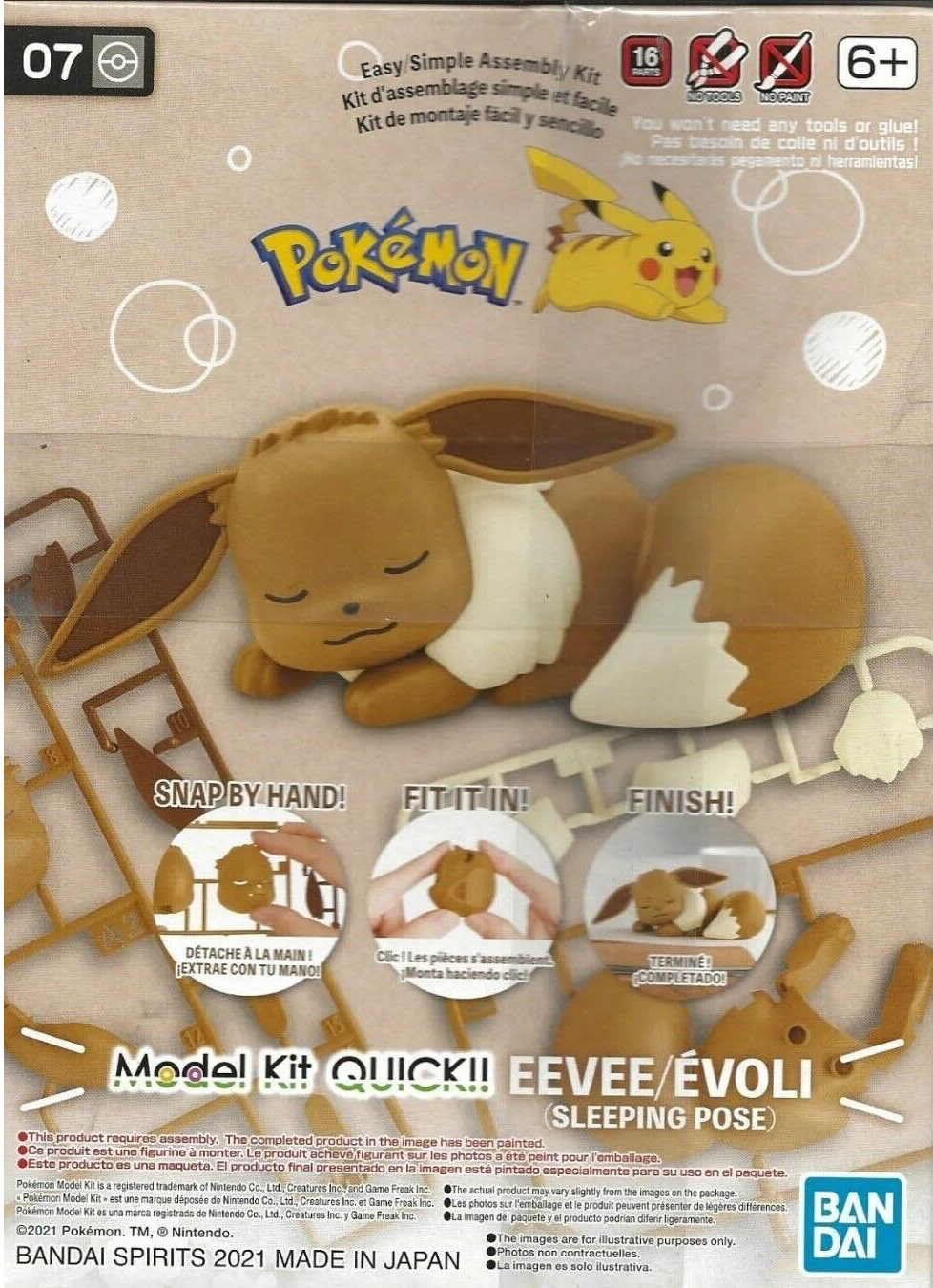Pokemon Eevee Sleeping Pose Quick Model Kit