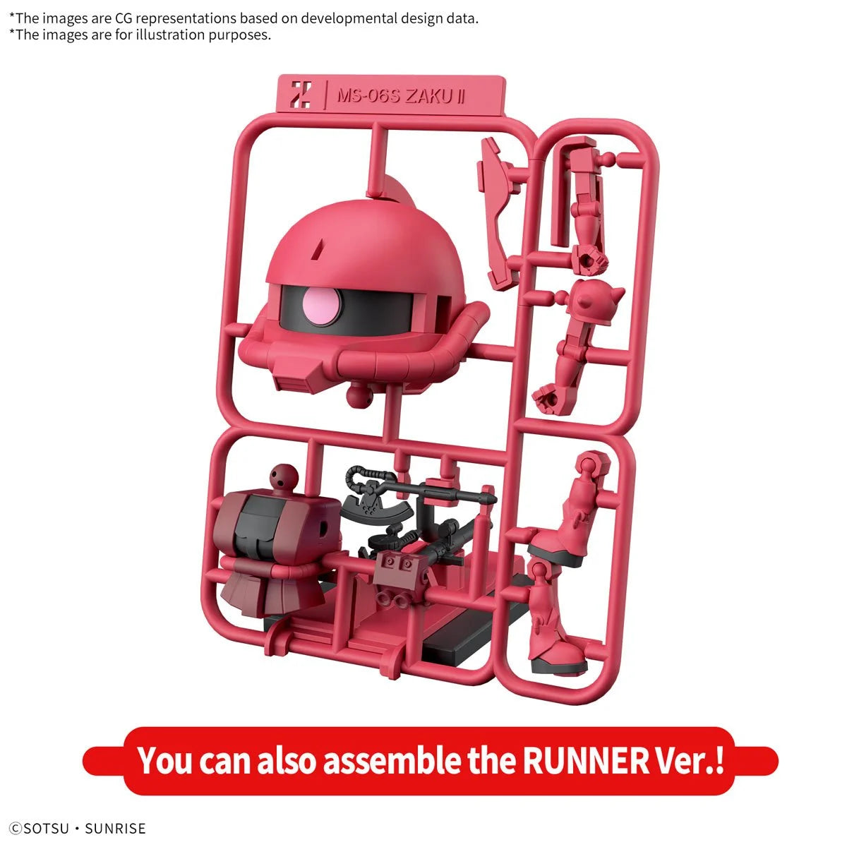 Mobile Suit Gundam CharZaku-kun DX Set with Runner Version Recreation Parts 1:1 Scale Model Kit
