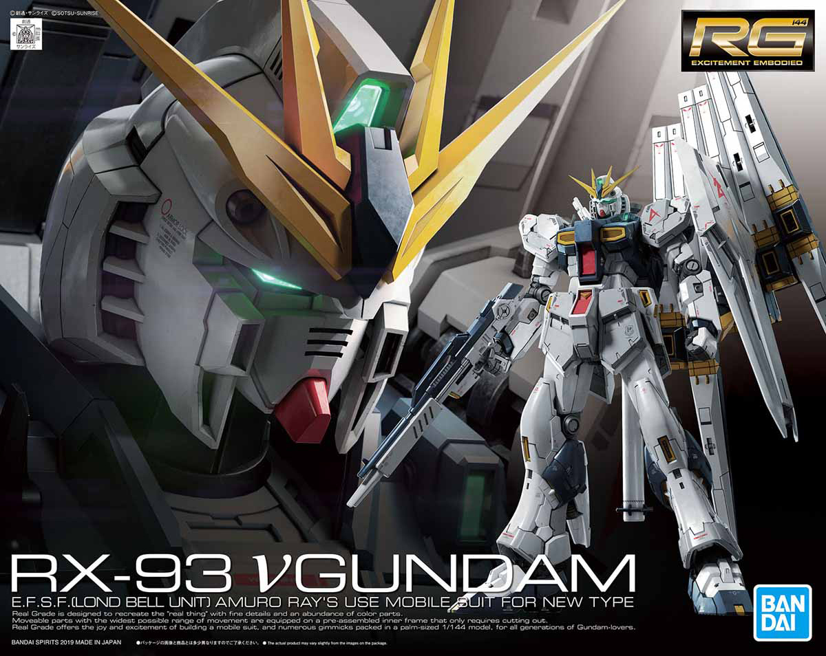 Mobile Suit Gundam Char's Counterattack Nu Gundam Real Grade 1:144 Scale Model Kit