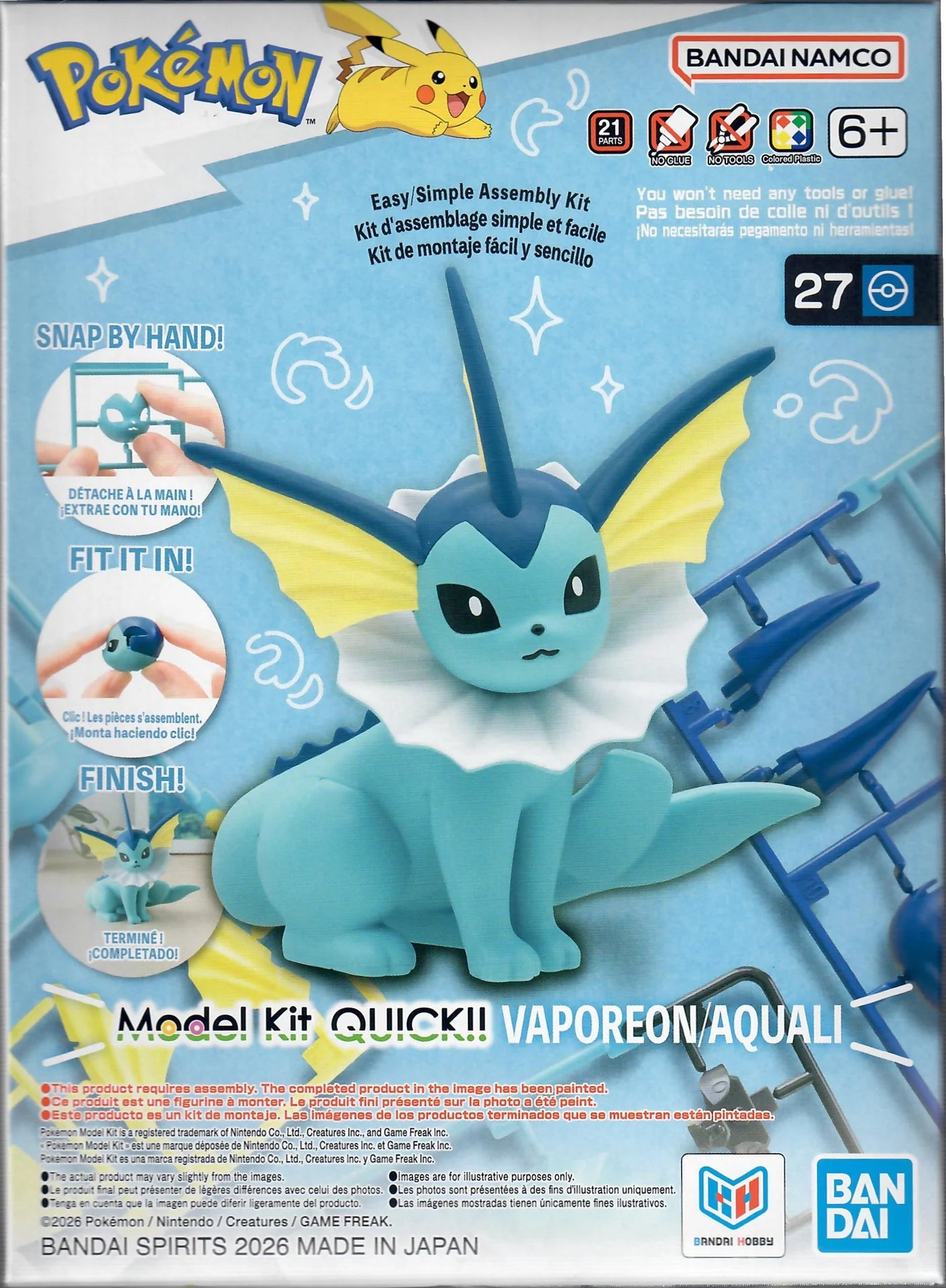 Pokemon Vaporeon Quick Model Kit