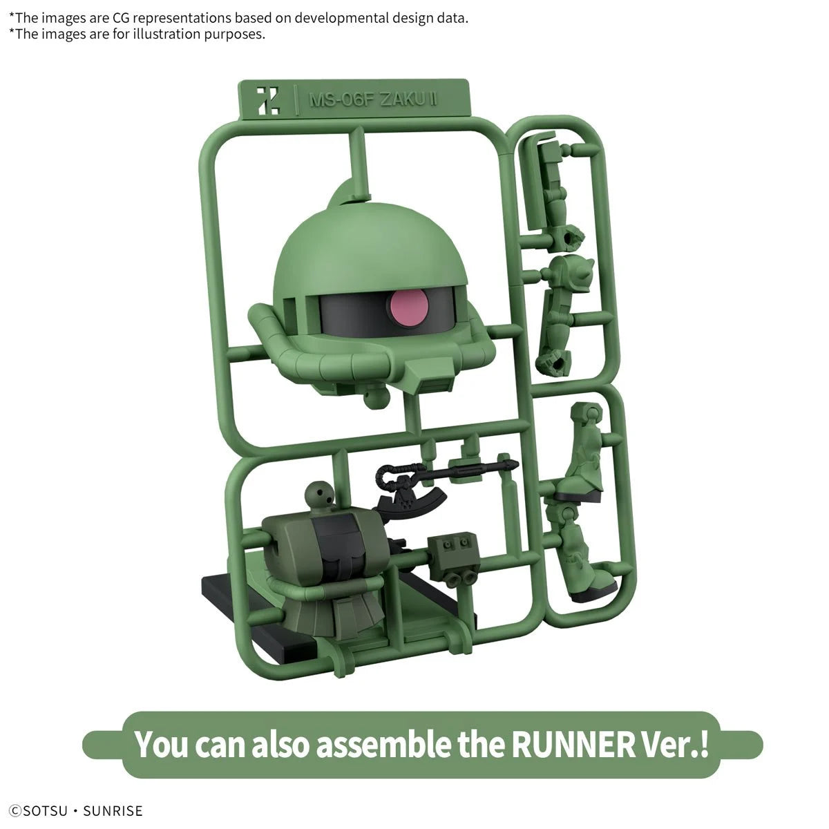 Mobile Suit Gundam Zakupla-kun DX Set with Runner Version Recreation Parts 1:1 Scale Model Kit