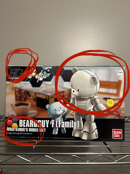 [DAMAGED BOX A1] Gundam Build Fighters Try Beargguy Family High Grade 1:144 Scale Model Kit