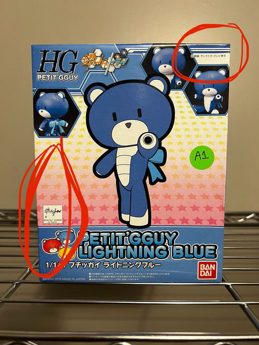 [DAMAGED BOX A1] Gundam Build Fighters Try High Grade Petit'gguy Lightning Blue Model Kit