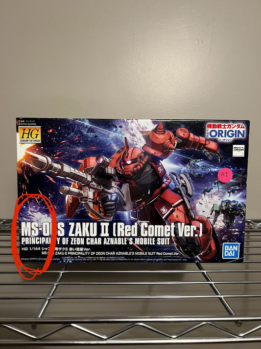 [DAMAGED BOX A1] Mobile Suit Gundam: The Origin Char's MS-06S Zaku II Red Comet Version High Grade 1:144 Scale Model Kit