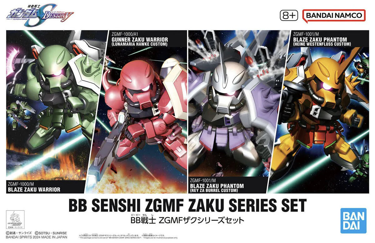 Gundam SD BB Senshi ZGMF Zaku Series Model Kit Set