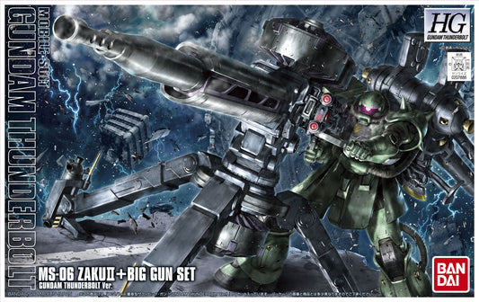 Mobile Suit Gundam Thunderbolt Zaku II and Big Gun Set (Anime Version) High Grade 1:144 Scale Model Kit