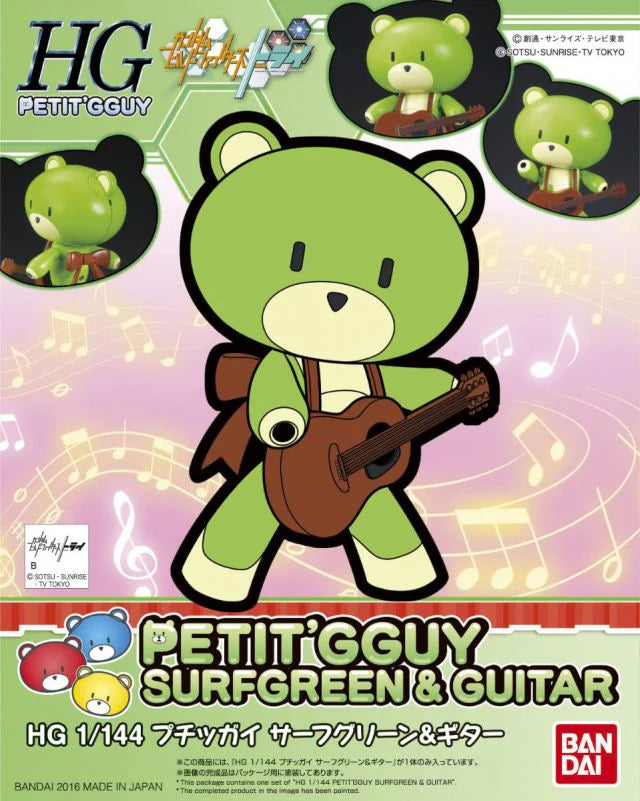 [DAMAGED BOX A1] Gundam Build Fighters Try High Grade Petit'gguy Surfgreen & Guitar Model Kit